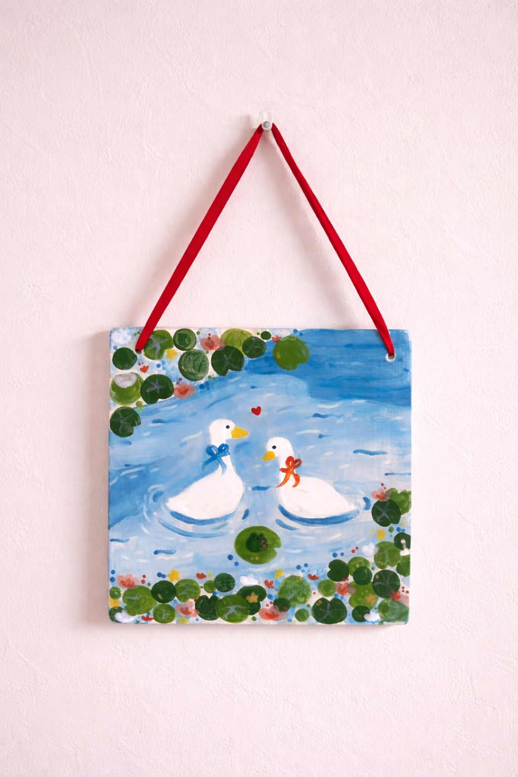 Feb 14 | 12:00 PM | Valentines Ceramic Canvas Paint & Sip: Love on the Lily Pond - Image 2