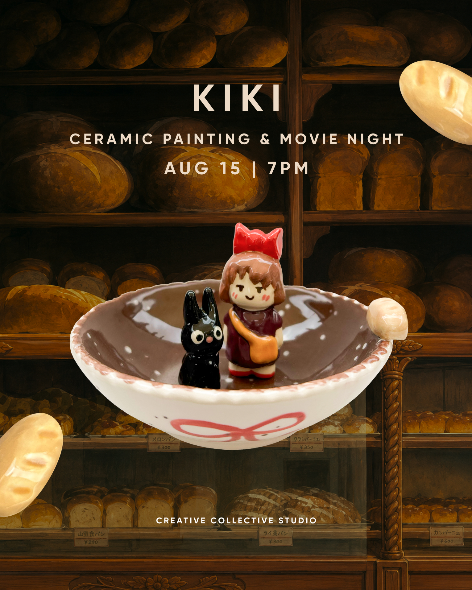 Kiki Delivery Service Ceramic Painting & Movie Night - Aug 15 - Image 2